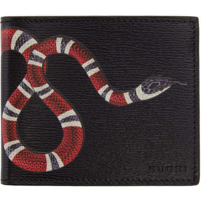 Gucci Black Leather Snake Wallet Gucci