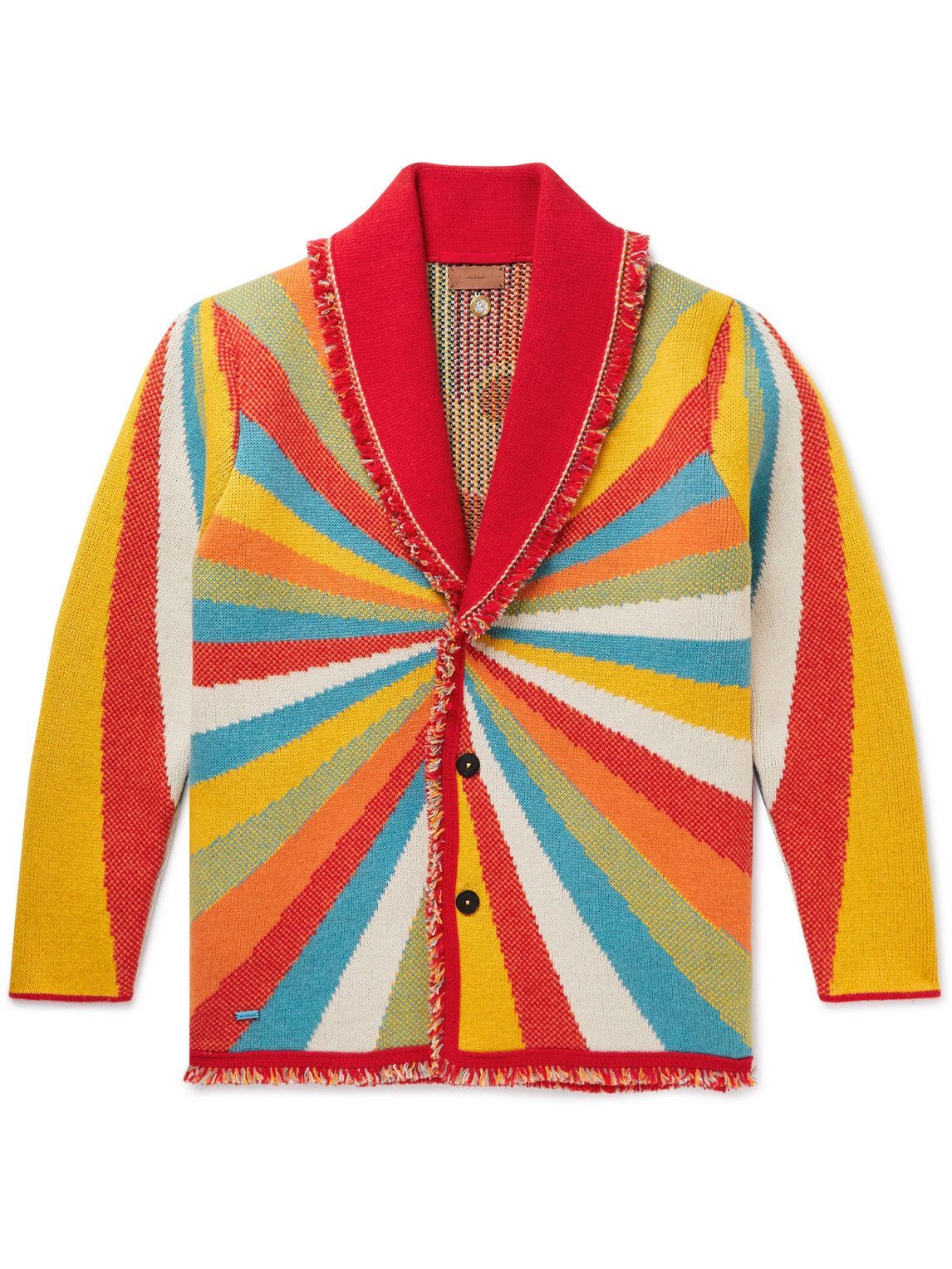 Womens Clothing Jumpers and knitwear Cardigans Alanui Cashmere Psychedelic Lips Icon Jacquard Cardigan in Red 