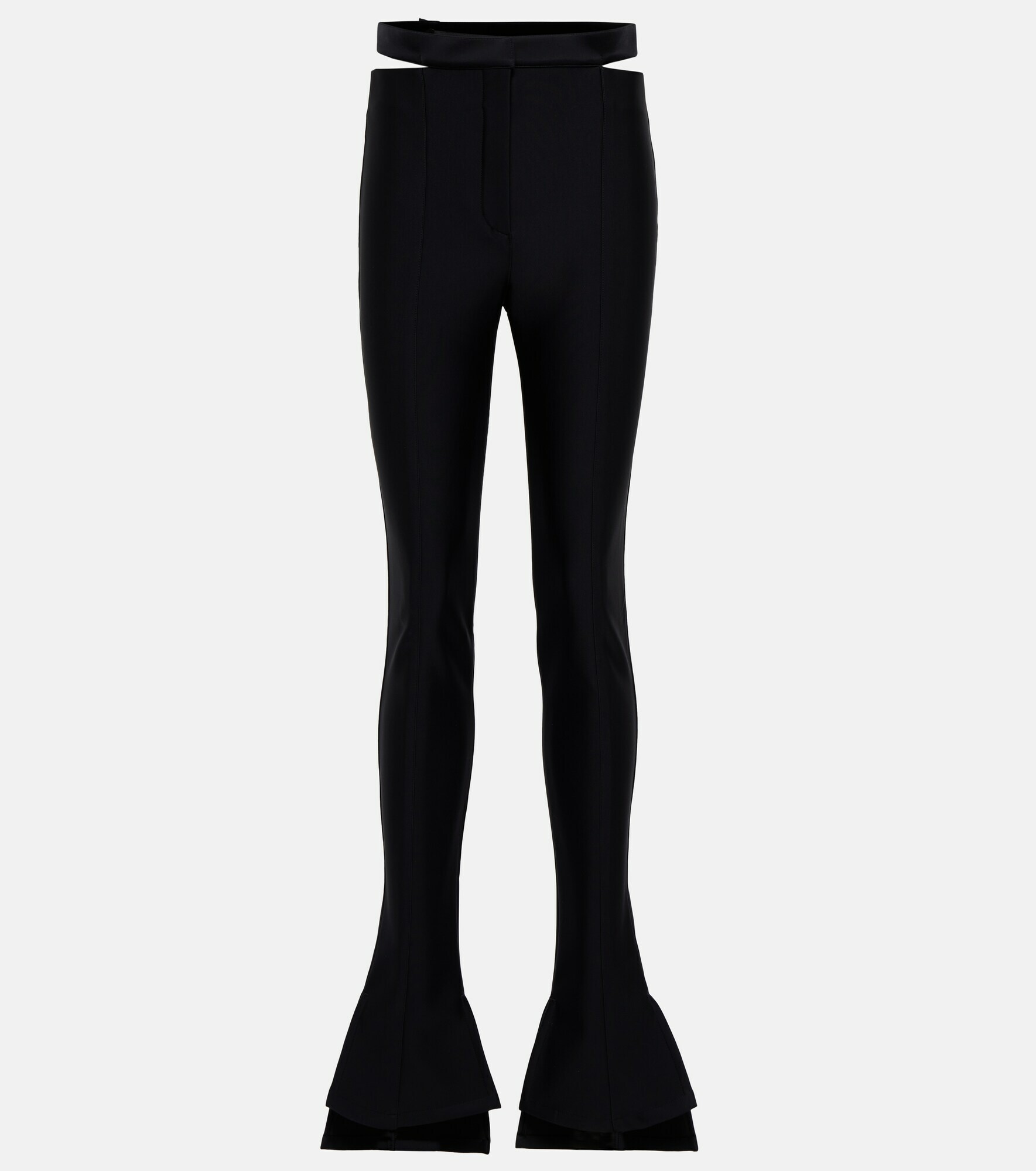 Mugler Cutout scuba midrise flared pants Mugler