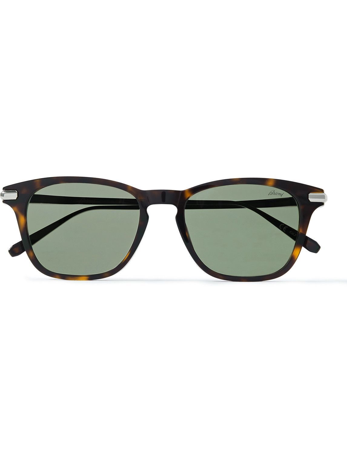 Brioni DFrame Tortoiseshell Acetate and SilverTone Sunglasses Brioni