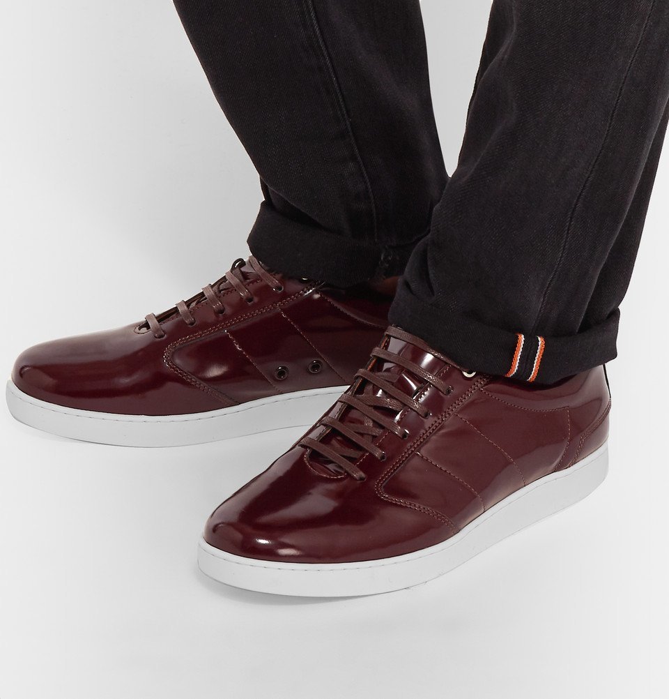 burgundy leather sneakers mens