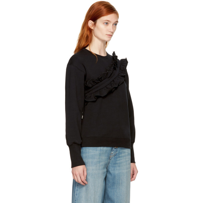 MSGM Black Ruffle Sweatshirt MSGM