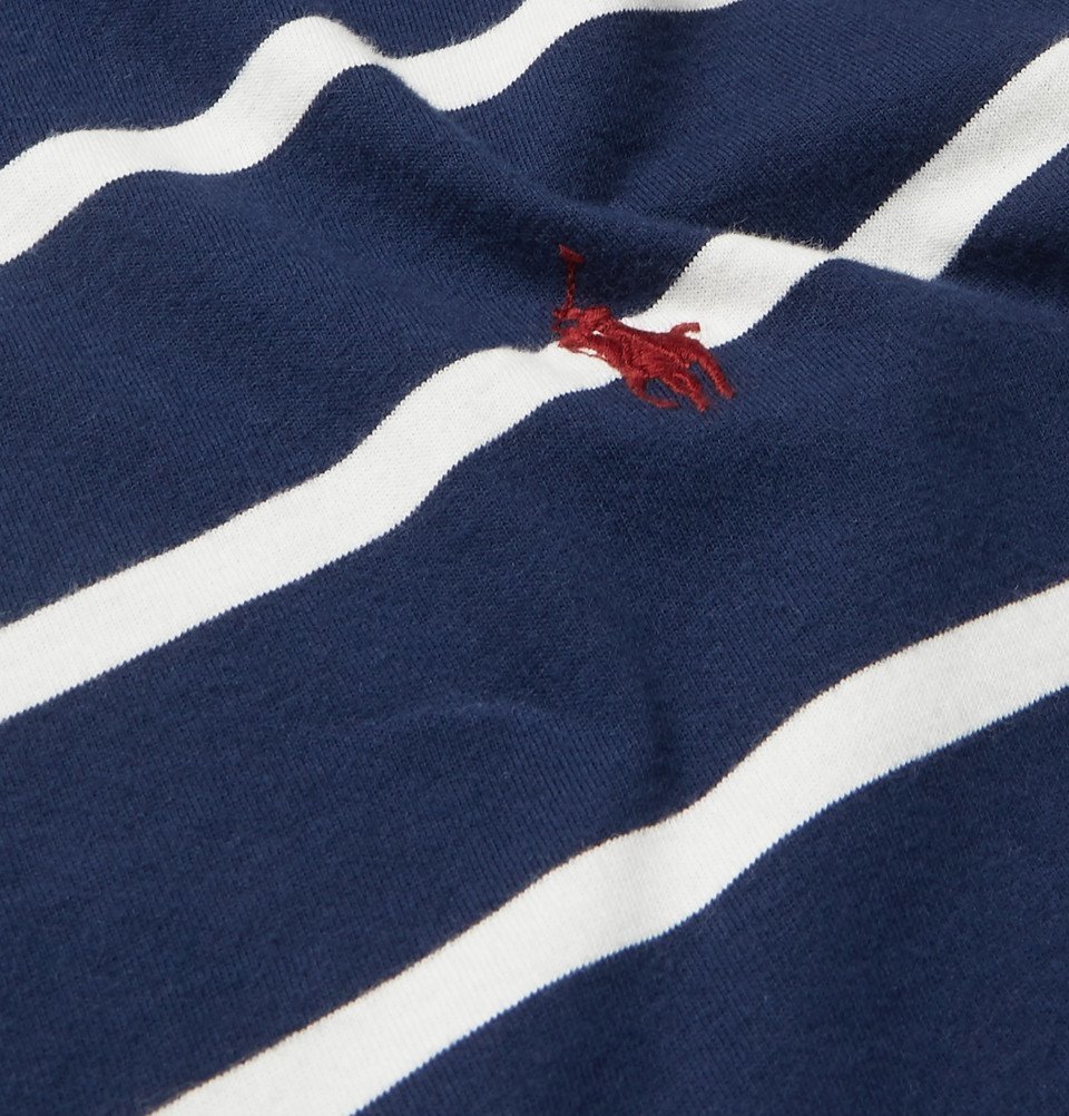 Polo Ralph Lauren - Slim-Fit Striped Cotton-Jersey T-Shirt - Navy Polo ...