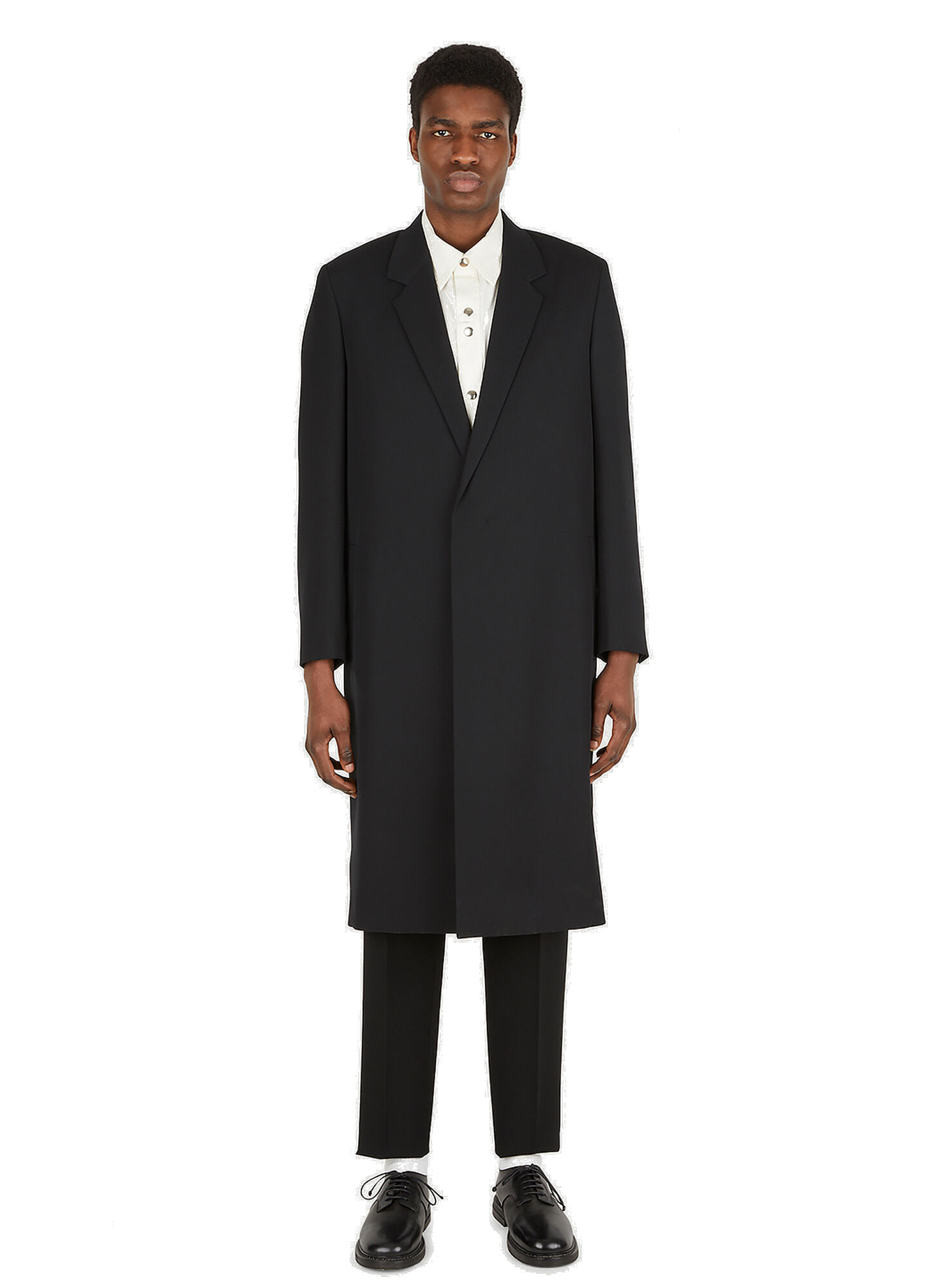 Sharp Tailored Coat in Black Jil Sander