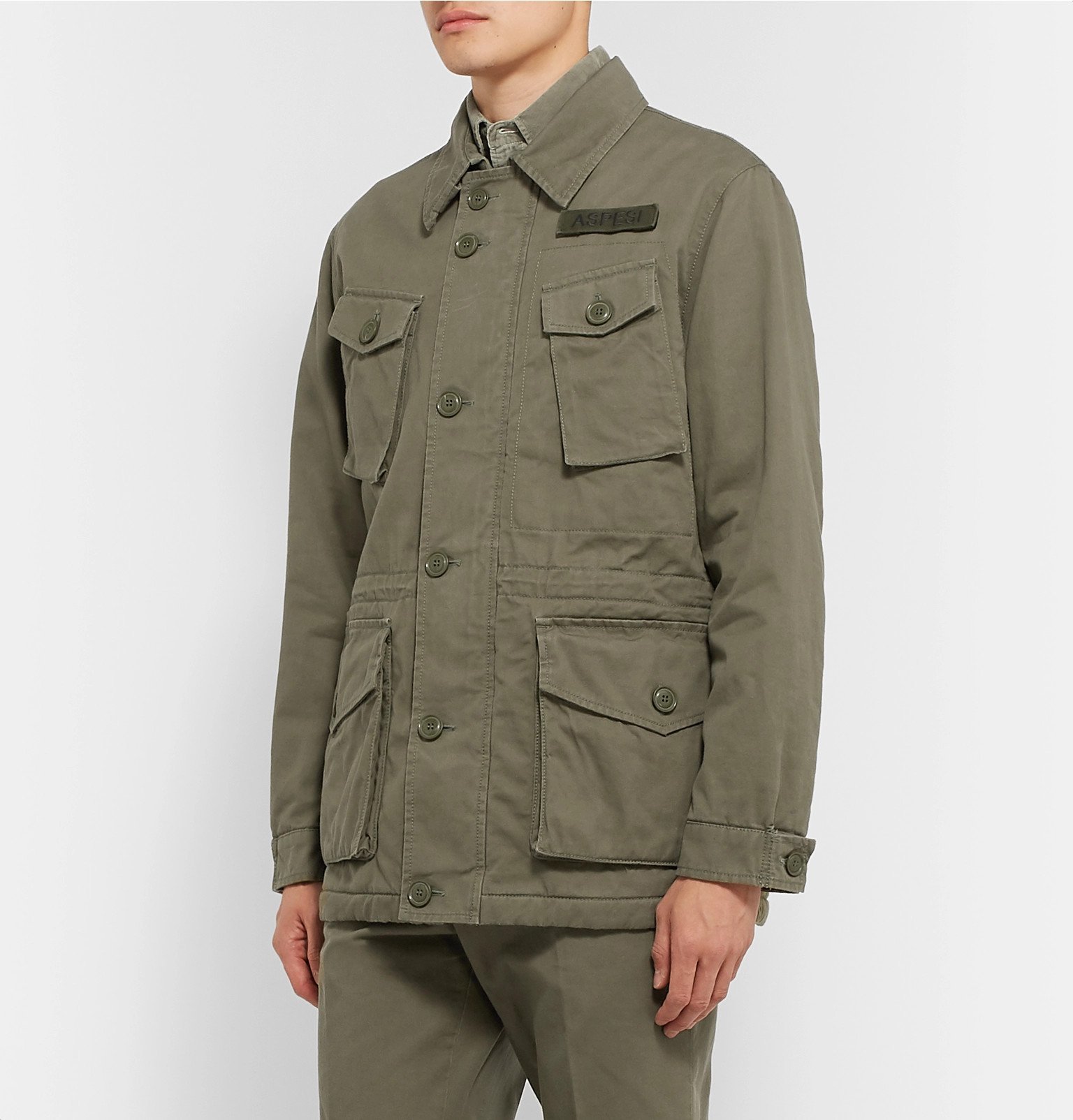 Aspesi - Padded Cotton-Twill Field Jacket - Green Aspesi