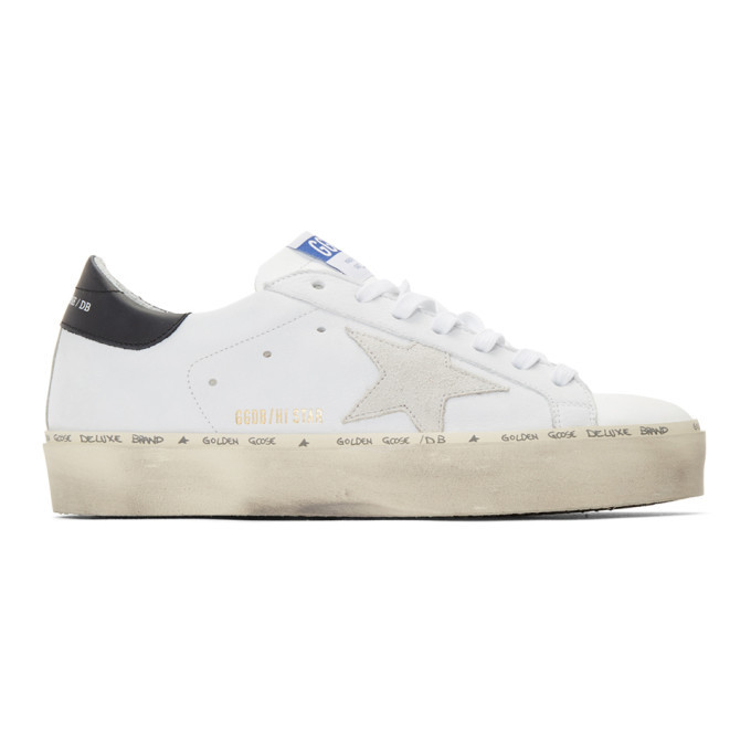 Golden Goose Grey and White Nubuck Hi Star Sneakers Golden Goose Deluxe ...