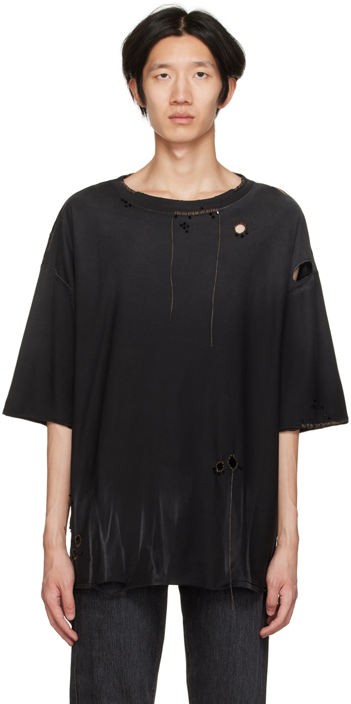 Acne Studios Black Distressed T-Shirt Acne Studios