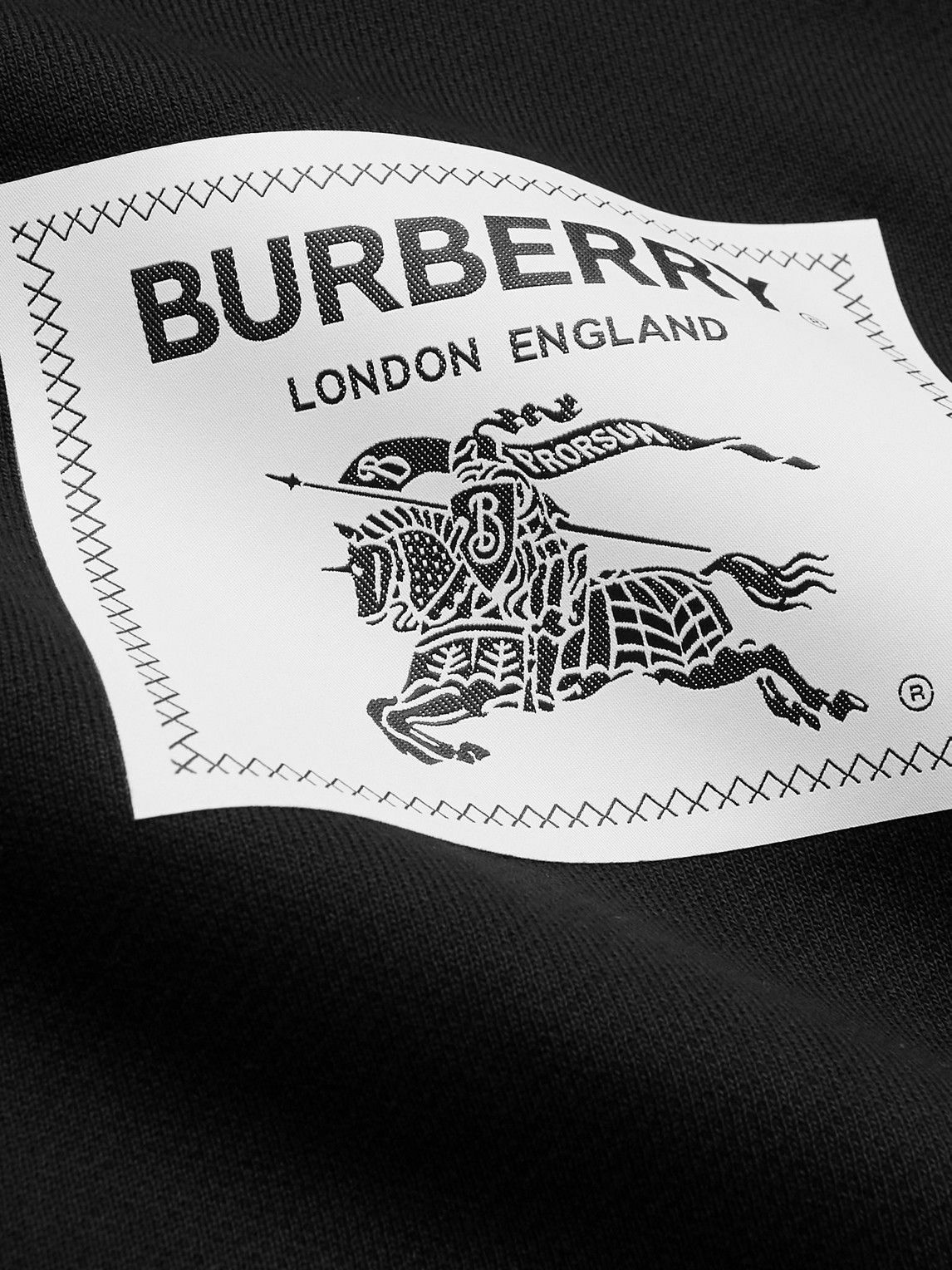 Burberry - Logo-Appliquéd Cotton-Jersey Sweatshirt - Black Burberry