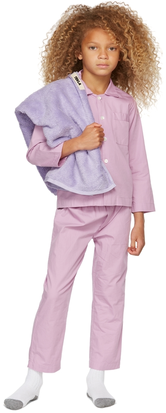 Photo: Tekla Kids SSENSE Exclusive Kids Purple Sleepwear Set