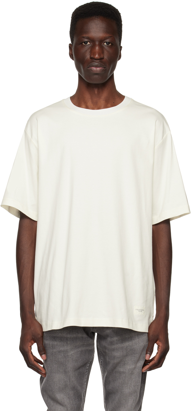 rag & bone Off-White Patch T-Shirt Rag and Bone