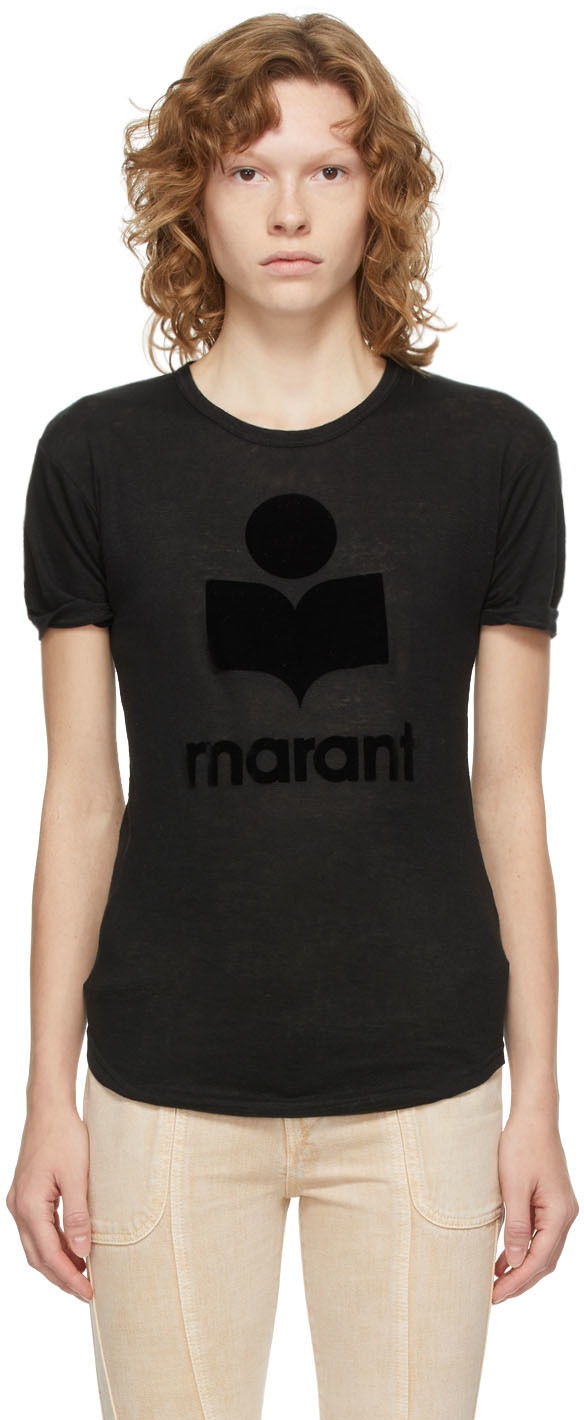 Isabel Marant Etoile Black Koldi Logo T-Shirt
