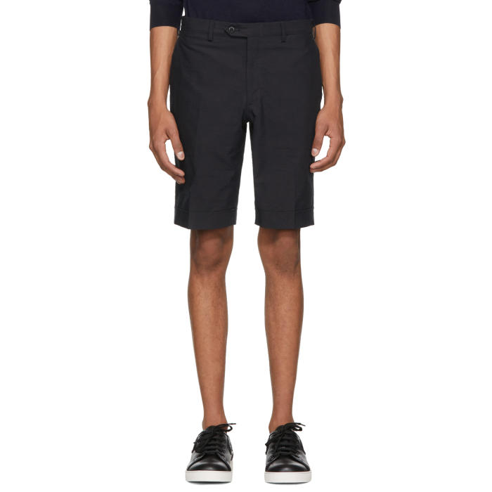 Brioni Navy Classic Seersucker Shorts Brioni