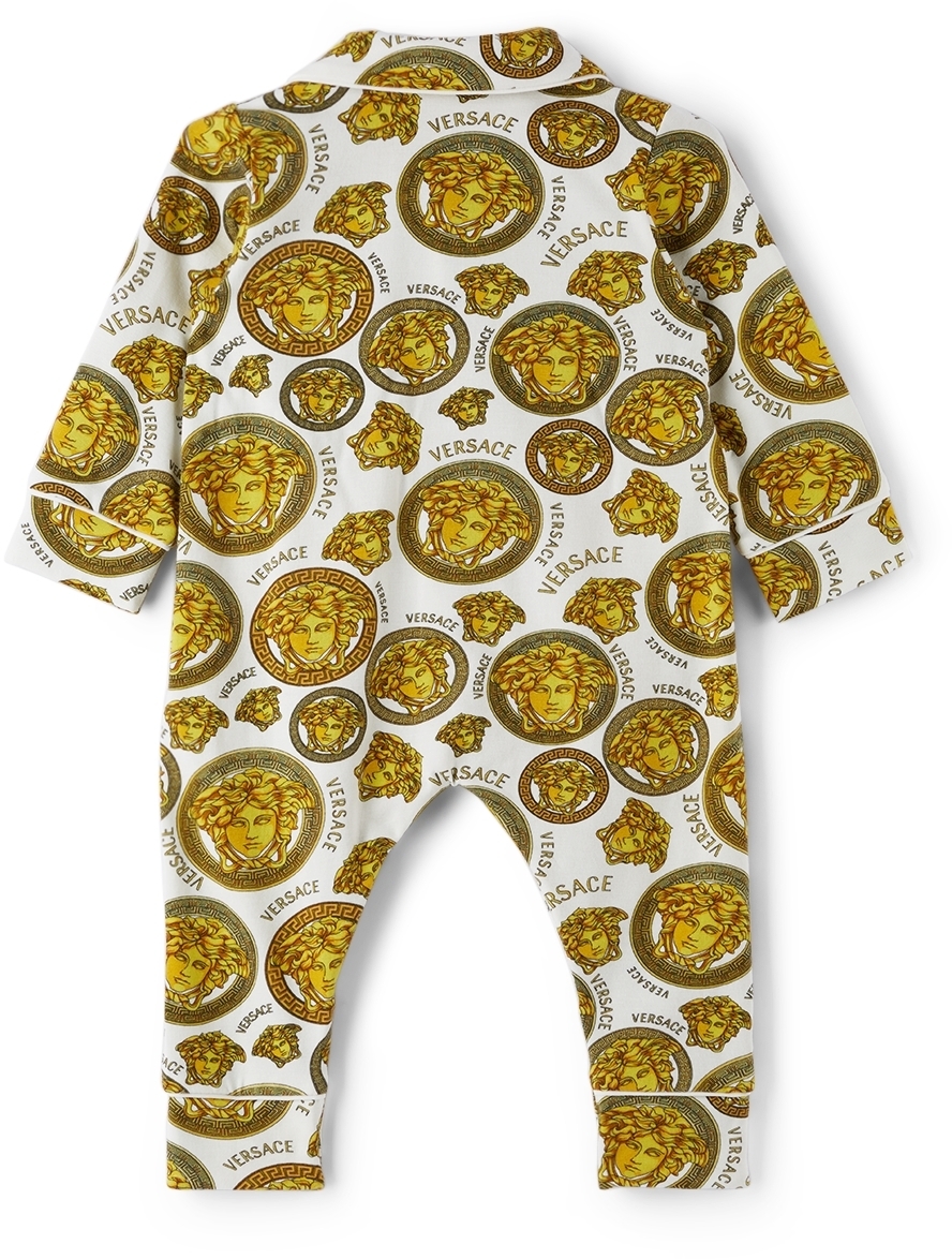 Versace Baby White & Gold Medusa Amplified Bodysuit Versace
