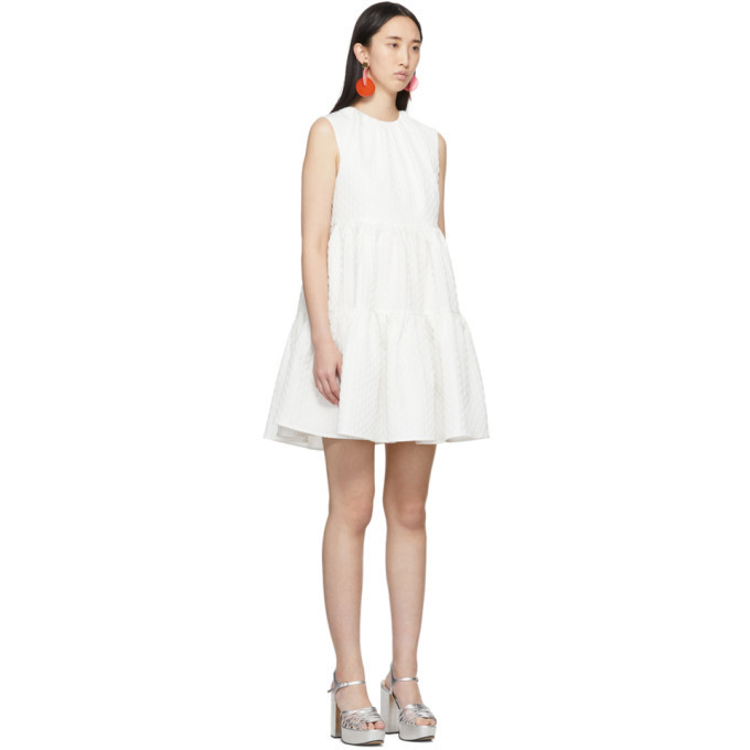 msgm white ruffle dress