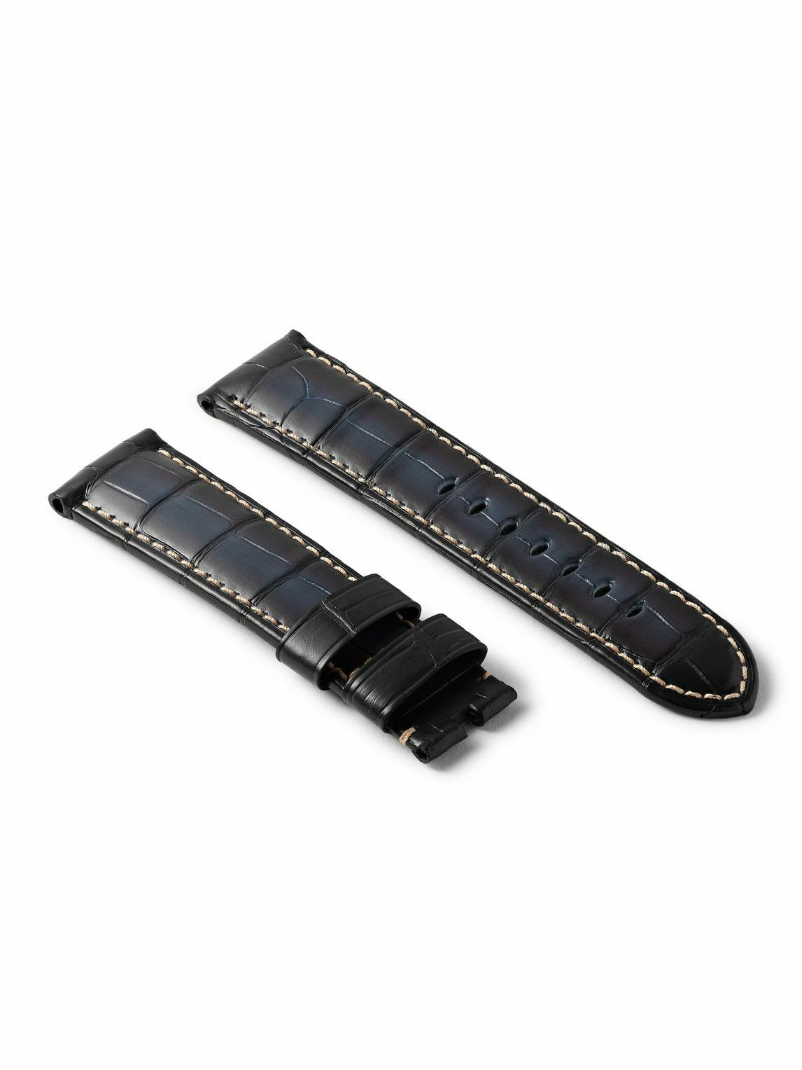 2 TUBI CINTURINO PELLE PANERAI 40MM Con Fascia Gomma 22MM E Tubes Acciaio 316L