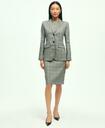Brooks Brothers Women's Linen Blend Glen Plaid Sheath Dress | Light Grey