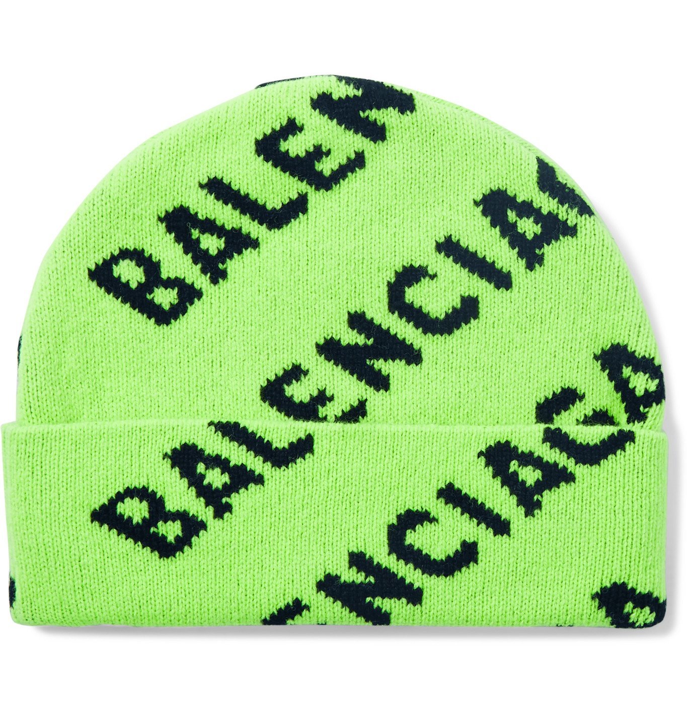 Balenciaga - Logo-Intarsia Wool-Blend Beanie - Green Balenciaga