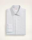 Brooks Brothers Men's Stretch Madison Relaxed-Fit Dress Shirt, Non-Iron Dobby Ainsley Collar Diamond | Light Grey