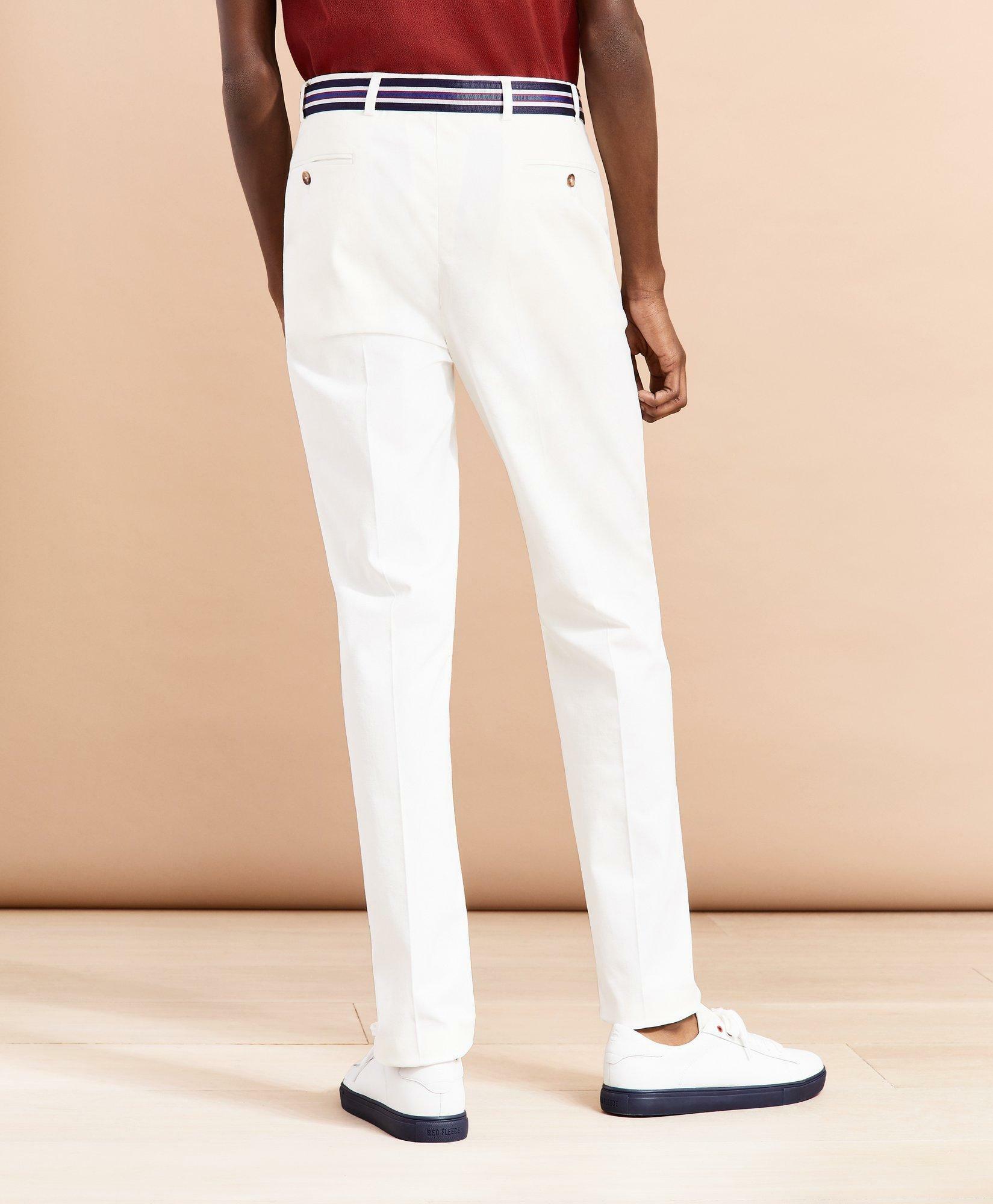 Brooks Brothers Men's Cotton-Blend Stretch Trousers | White