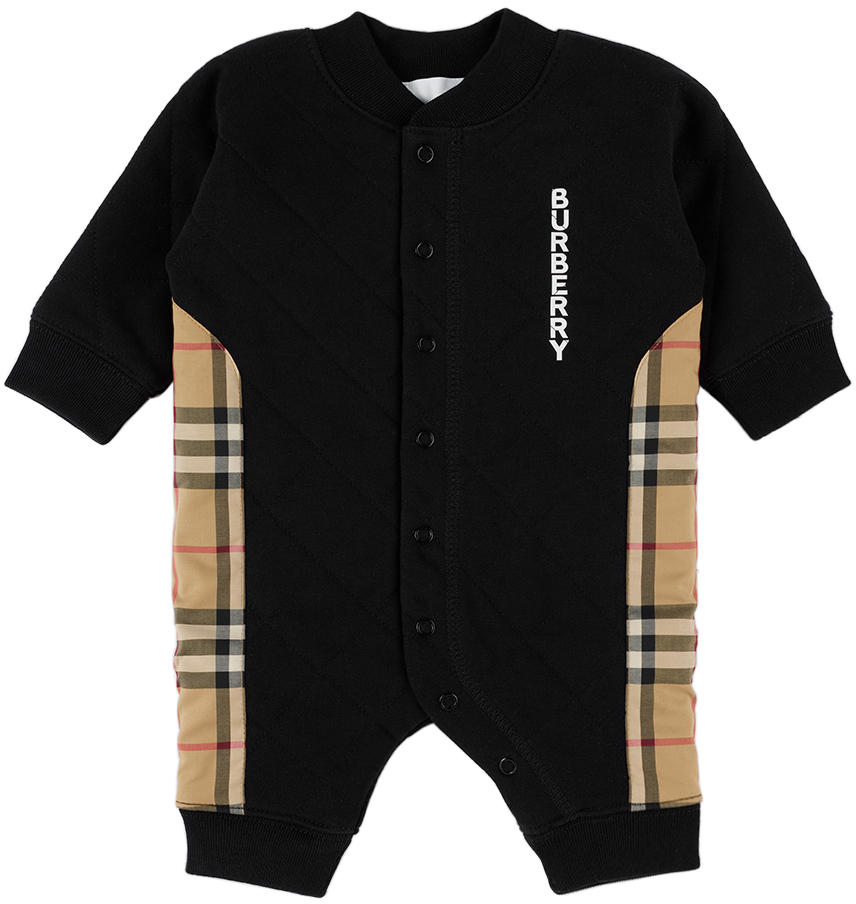 Burberry Baby Black Quilted Jumpsuit Burberry