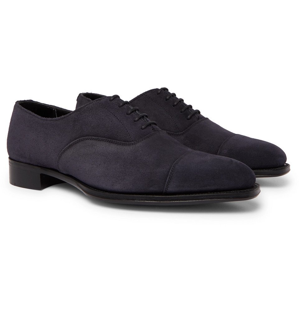 Kingsman - George Cleverley Whole-Cut Suede Oxford Shoes - Navy Kingsman