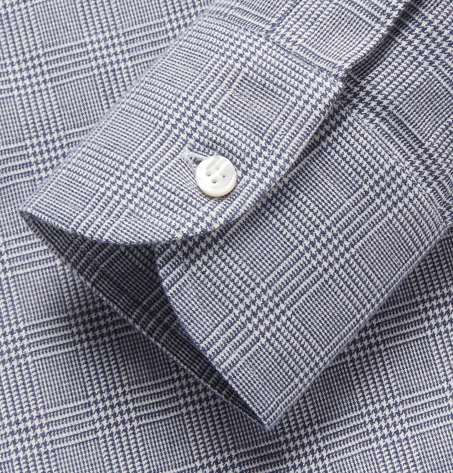 Loro Piana - Slim-Fit Prince Of Wales Checked Brushed-Cotton Shirt ...