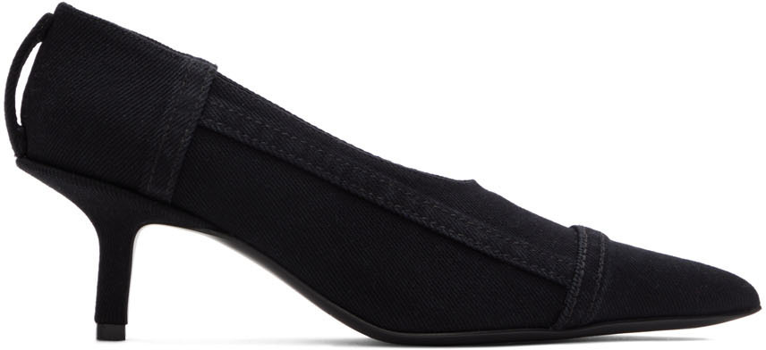 Acne Studios Black Denim Pointed Pumps 