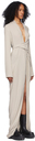 Rick Owens Off-White Silk Crepe Wrap Gown Dress