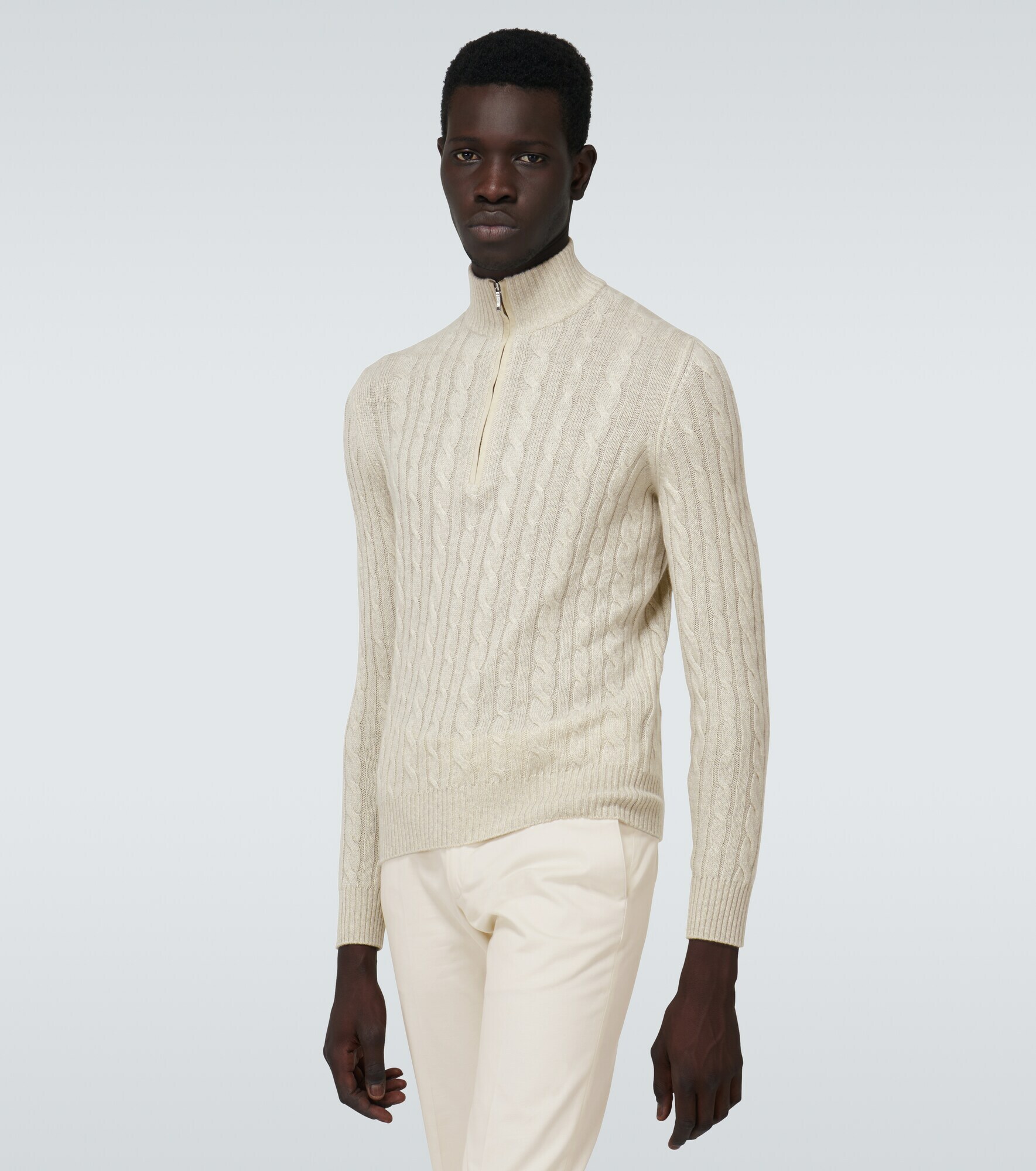 Loro Piana - Mezzocollo Treccia cashmere sweater Loro Piana