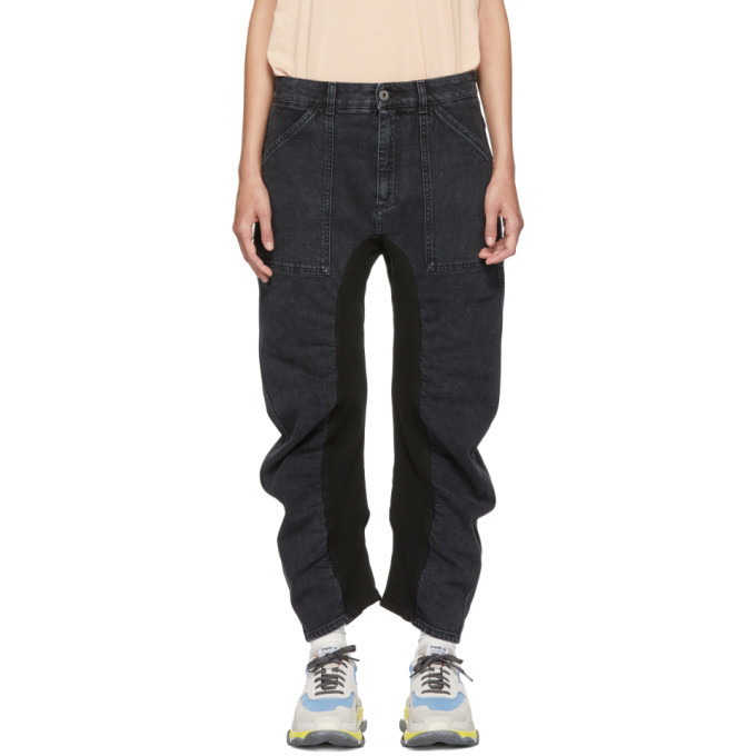 black ruched jeans