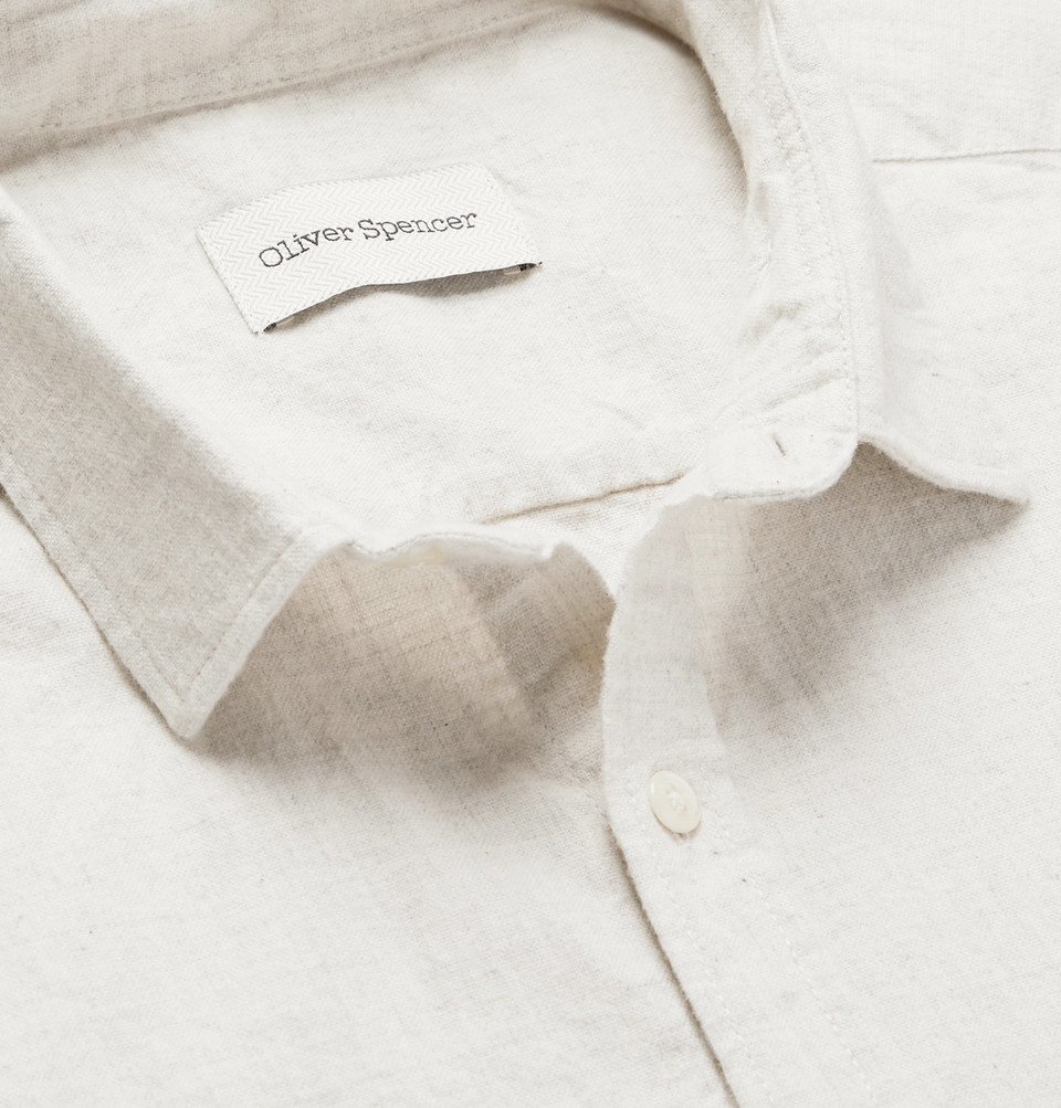 Oliver Spencer - Clerkenwell Brushed-Cotton Shirt - Beige