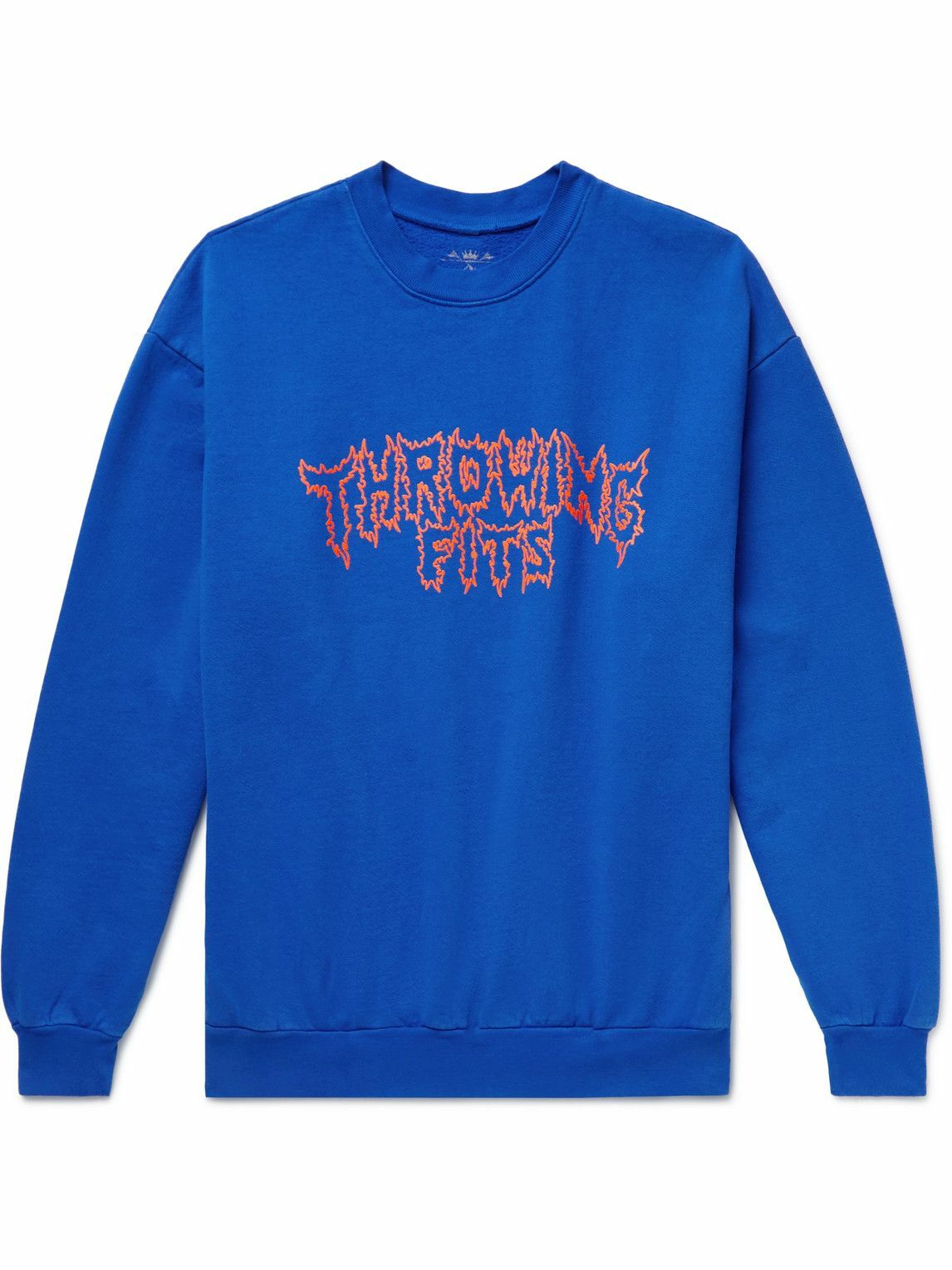 Throwing Fits LogoPrint CottonJersey Sweatshirt Blue