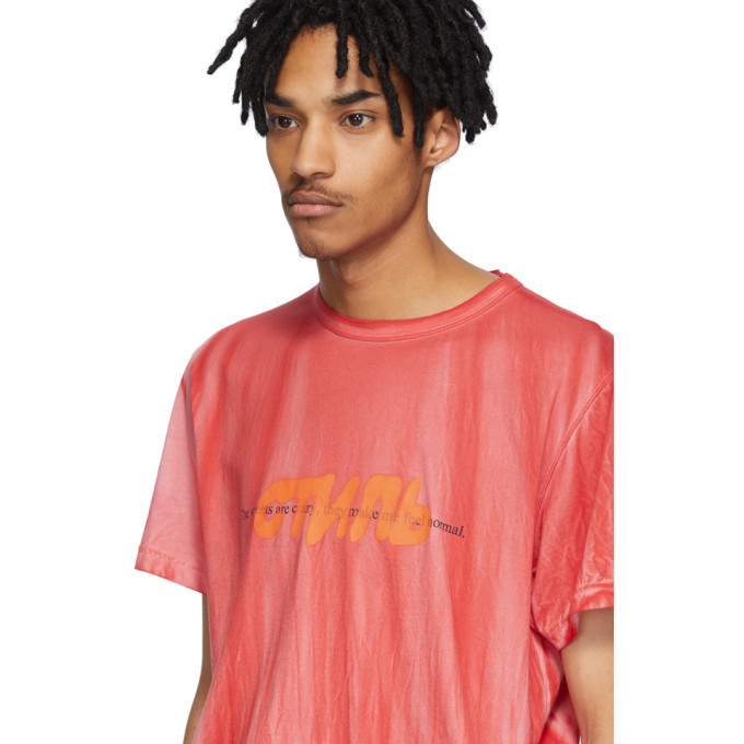 Heron Preston Red Tie-Dye Spray Style T 