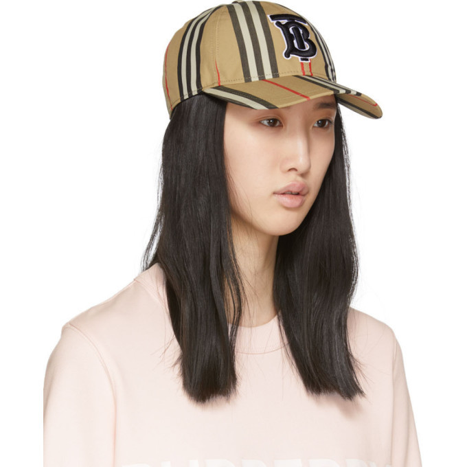 Burberry Beige Icon Stripe Baseball Cap 