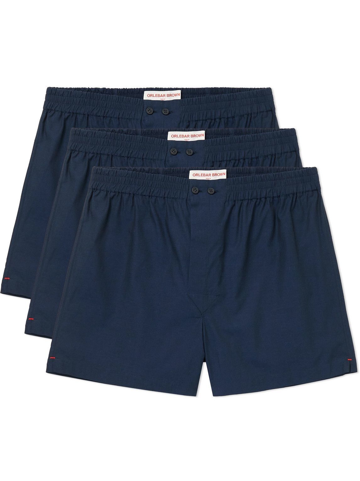 Orlebar Brown - Three-Pack Cotton Boxer Shorts - Blue Orlebar Brown