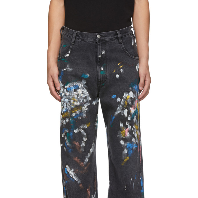 grey splatter jeans