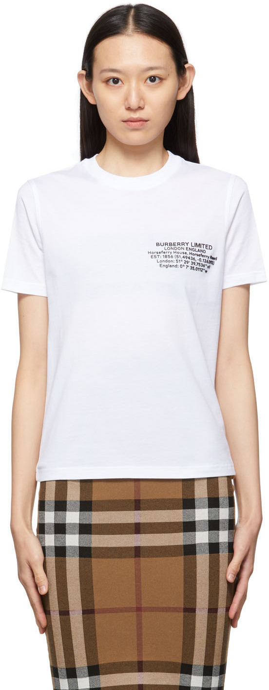 Photo: Burberry White Jemma Location Print T-Shirt