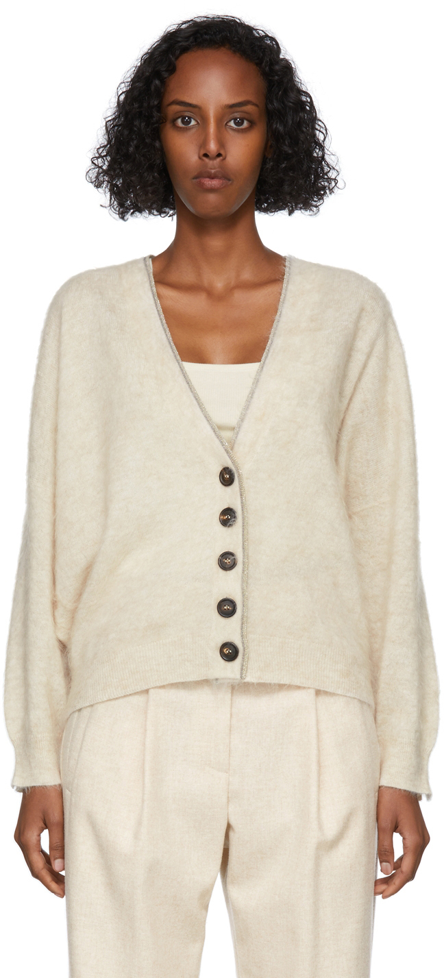 Brunello Cucinelli Beige Knit Cardigan Brunello Cucinelli