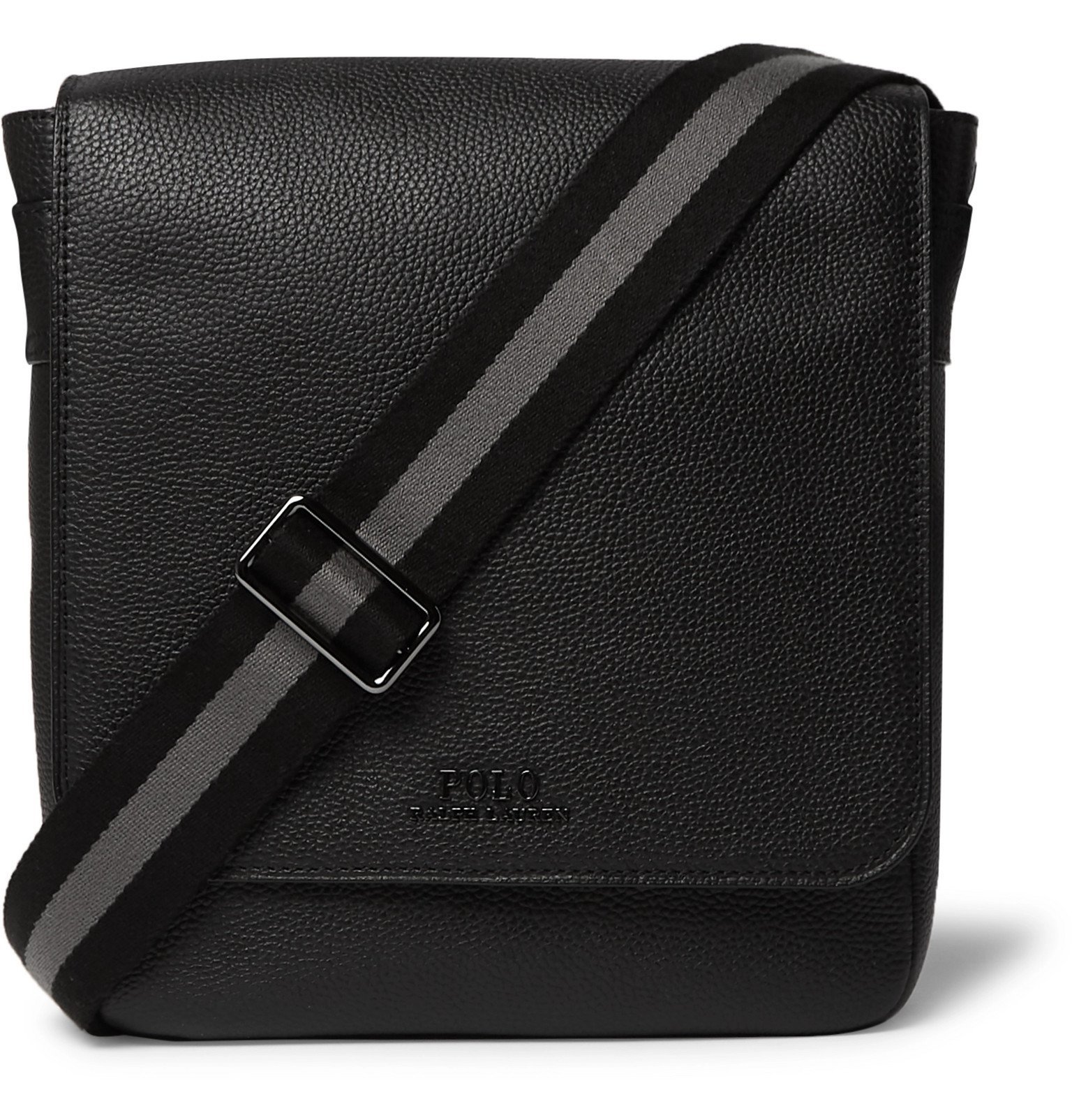Polo Ralph Lauren - Pebble-Grain Leather Messenger Bag - Black Polo Ralph  Lauren