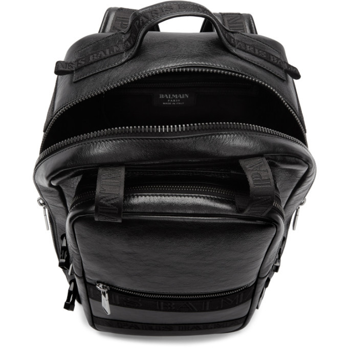 balmain leather backpack