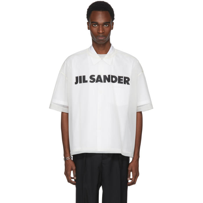 Jil Sander White Mesh Logo T-Shirt Jil Sander