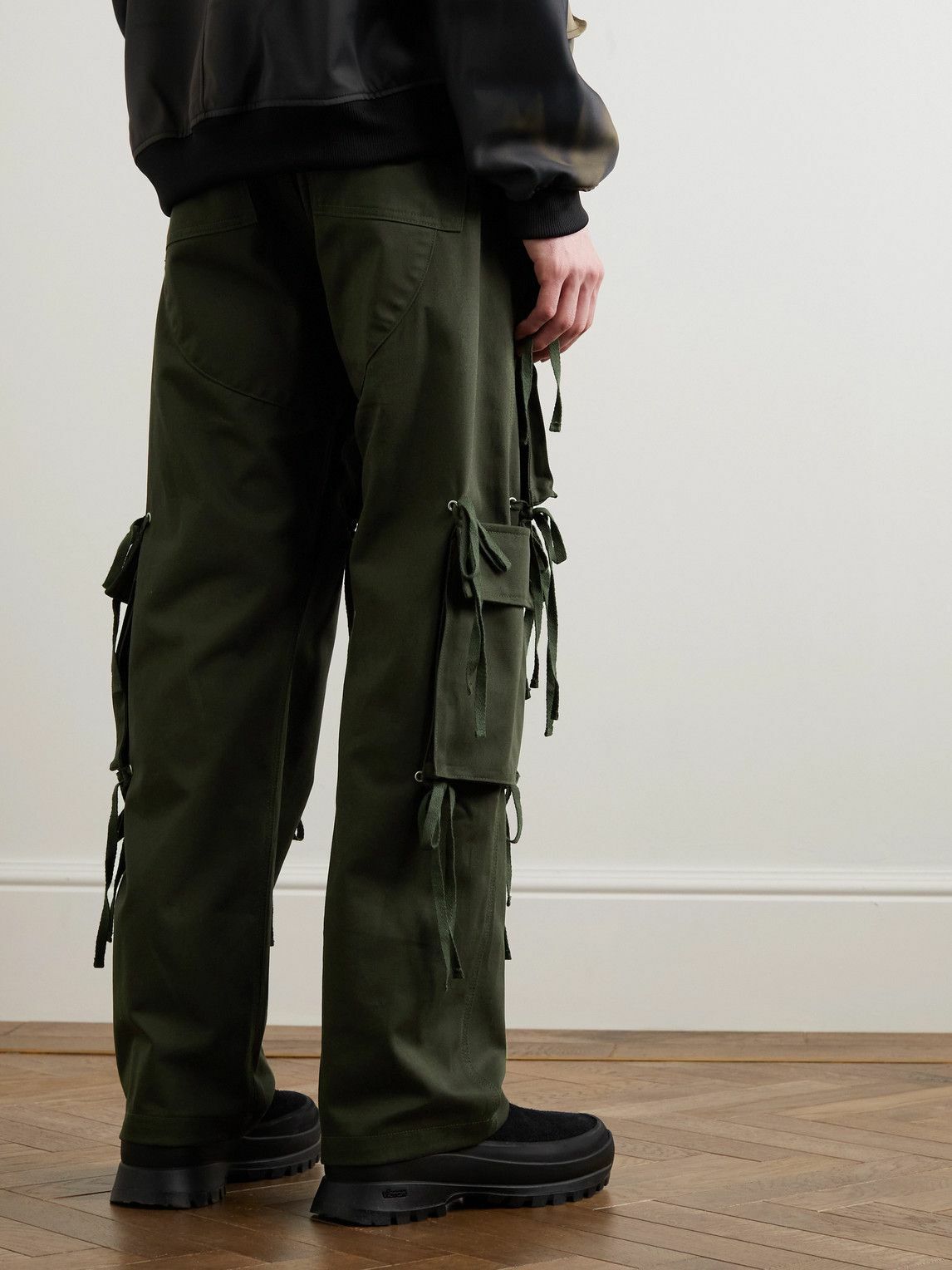 Reese Cooper® - Straight-Leg Fringed Cotton-Twill Cargo Trousers ...