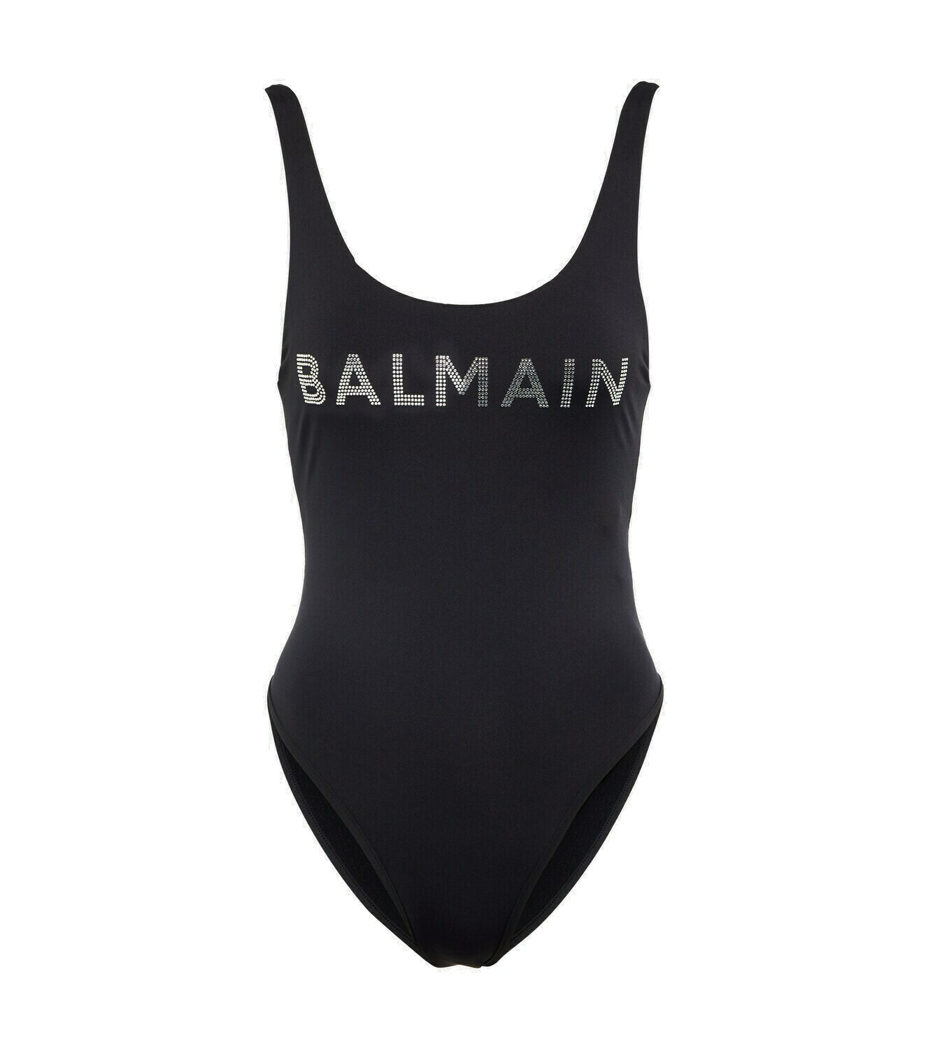 Balmain - Logo crystal embellished swimsuit Balmain