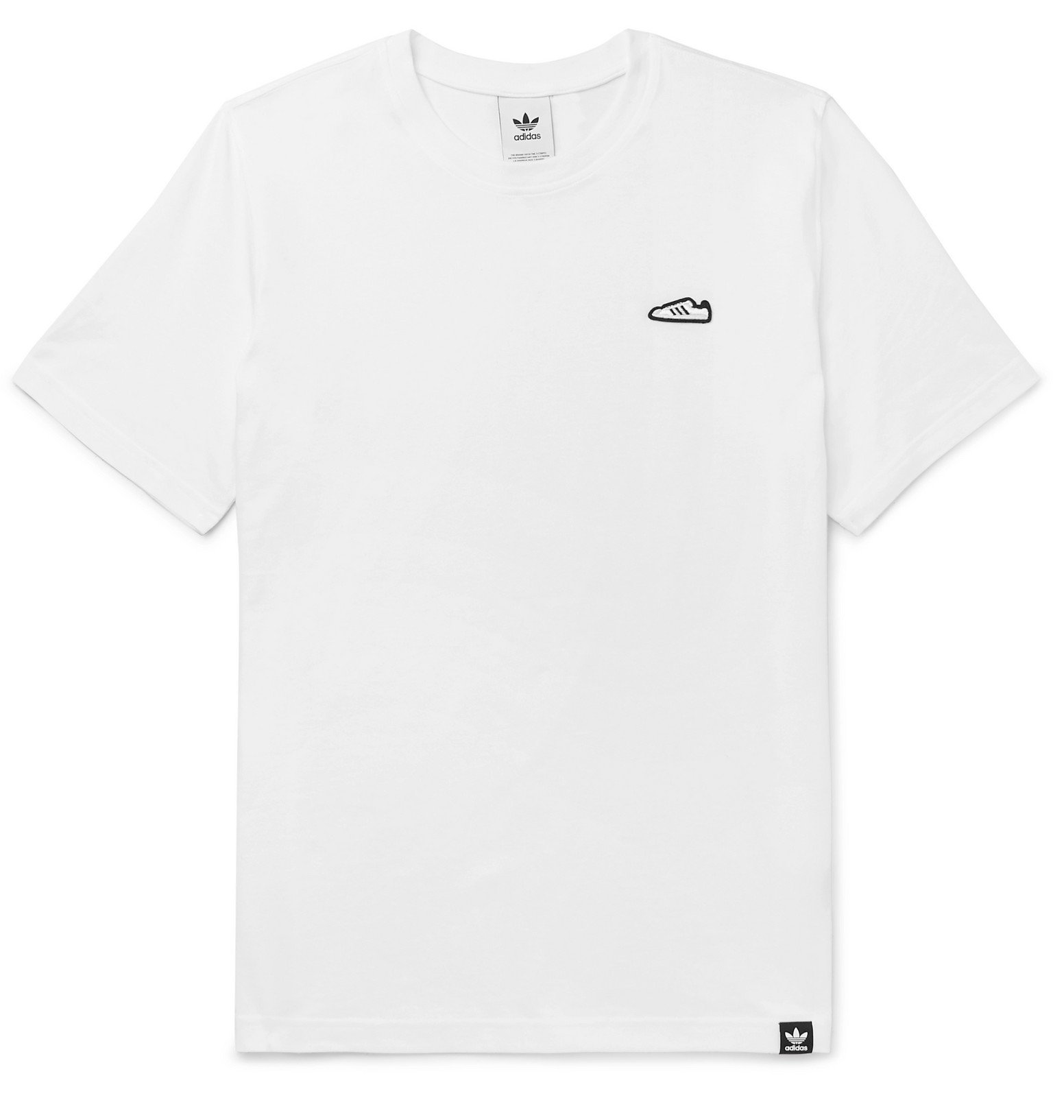 Onvervangbaar Stemmen voorbeeld adidas Originals - Appliquéd Cotton-Jersey T-Shirt - White adidas Originals
