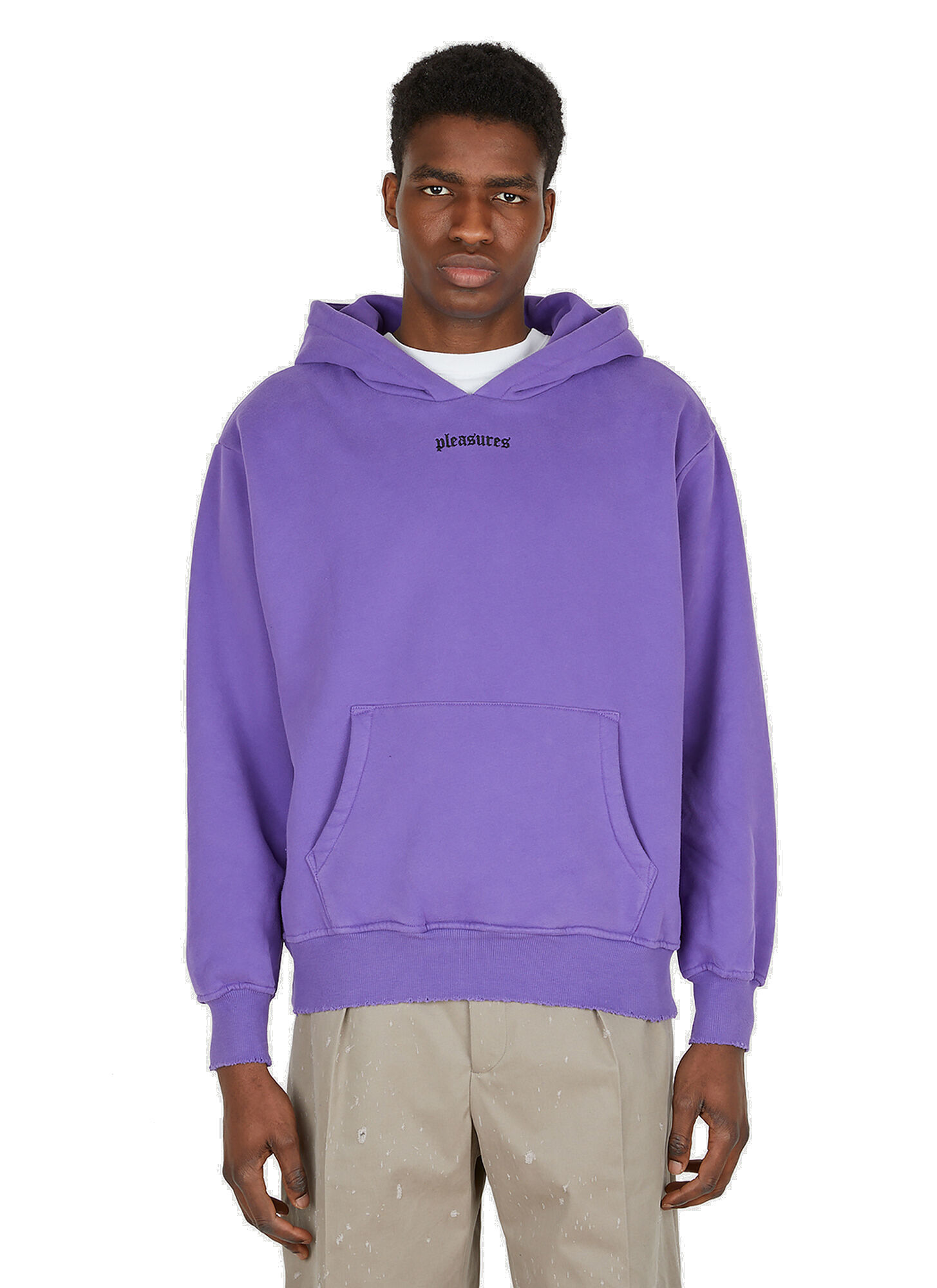 Logo Embroidery Hooded Sweatshirt in Purple PLEASURES