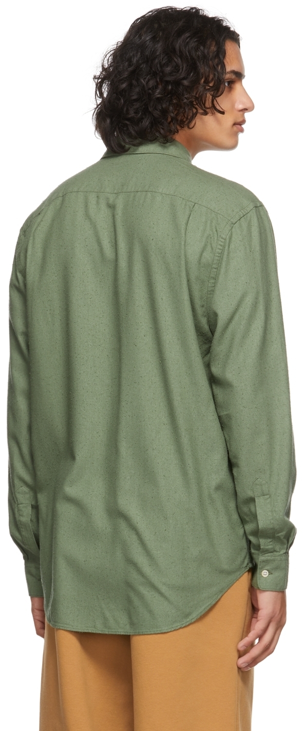Our Legacy Green Silk Noil Classic Shirt Our Legacy