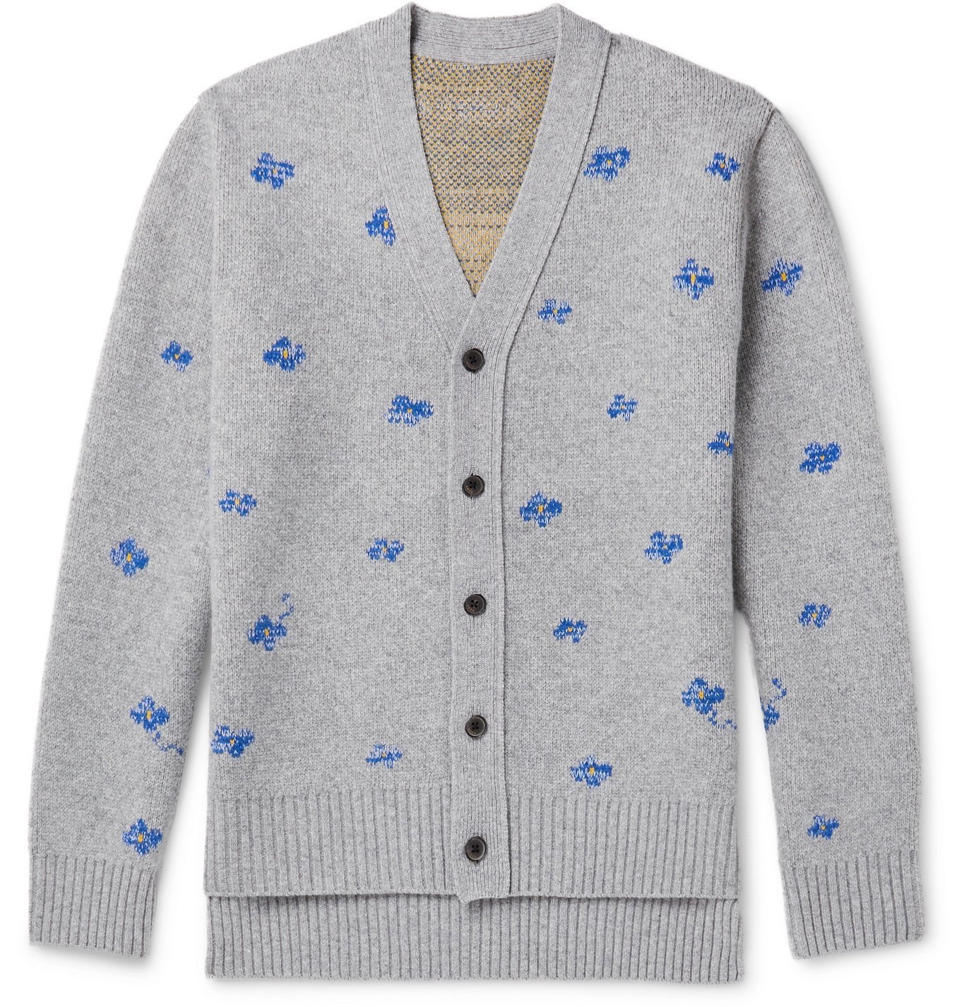 Ader Error - Oversized Floral-Jacquard Wool Cardigan - Gray ADER error