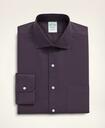 Brooks Brothers Men's Stretch Milano Slim-Fit Dress Shirt, Non-Iron Poplin English Spread Collar Gingham | Purple