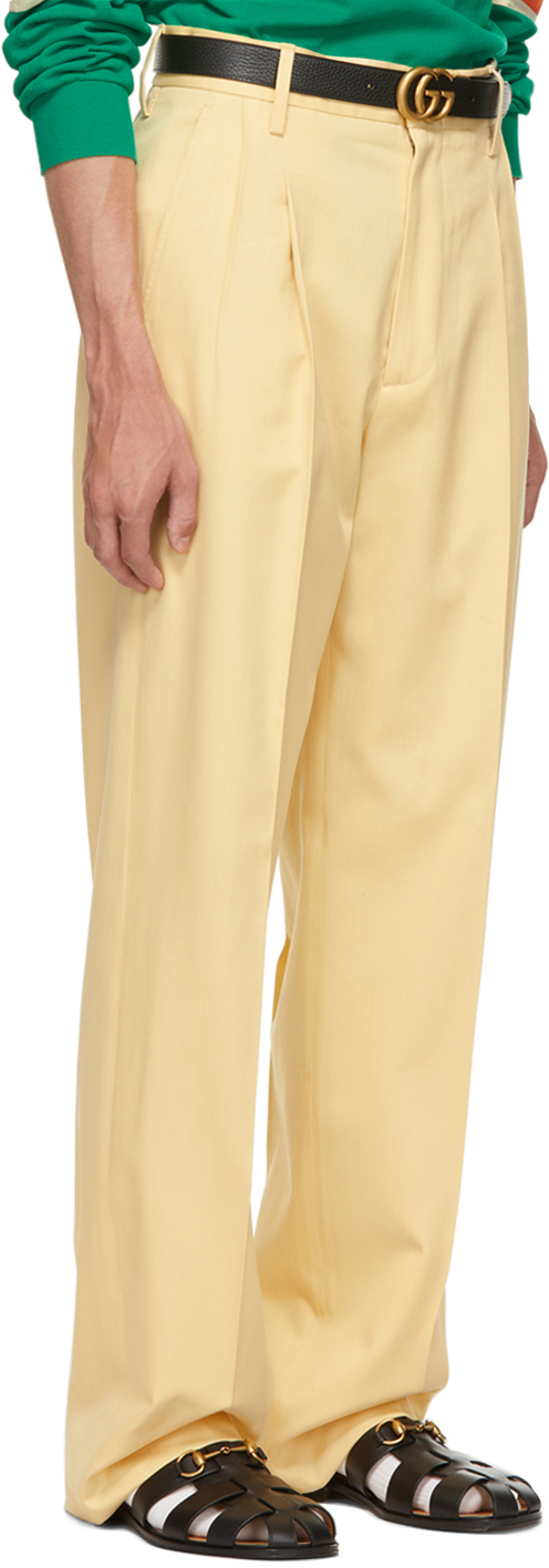 Gucci Yellow Twill Trousers Gucci