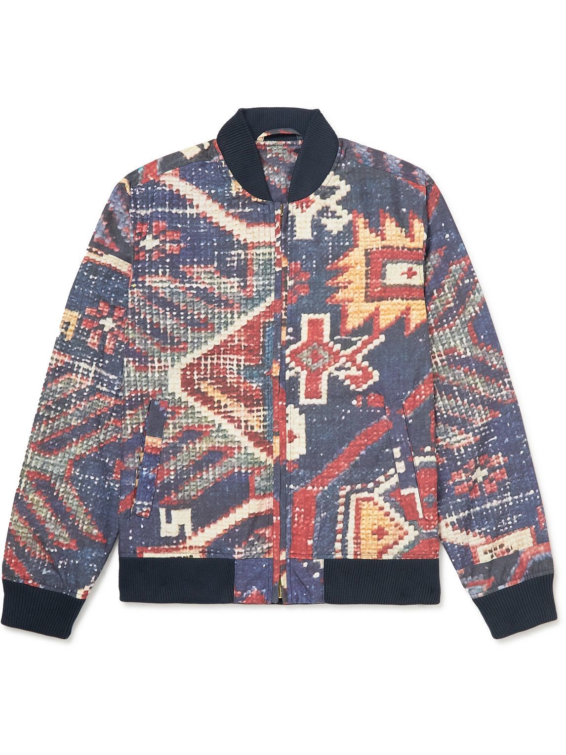 King Kennedy Rugs - Printed Shell Bomber Jacket - Blue